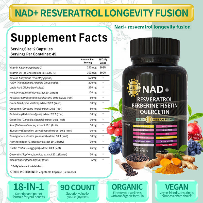 NAD+ Berberine Dietary Supplement Capsules