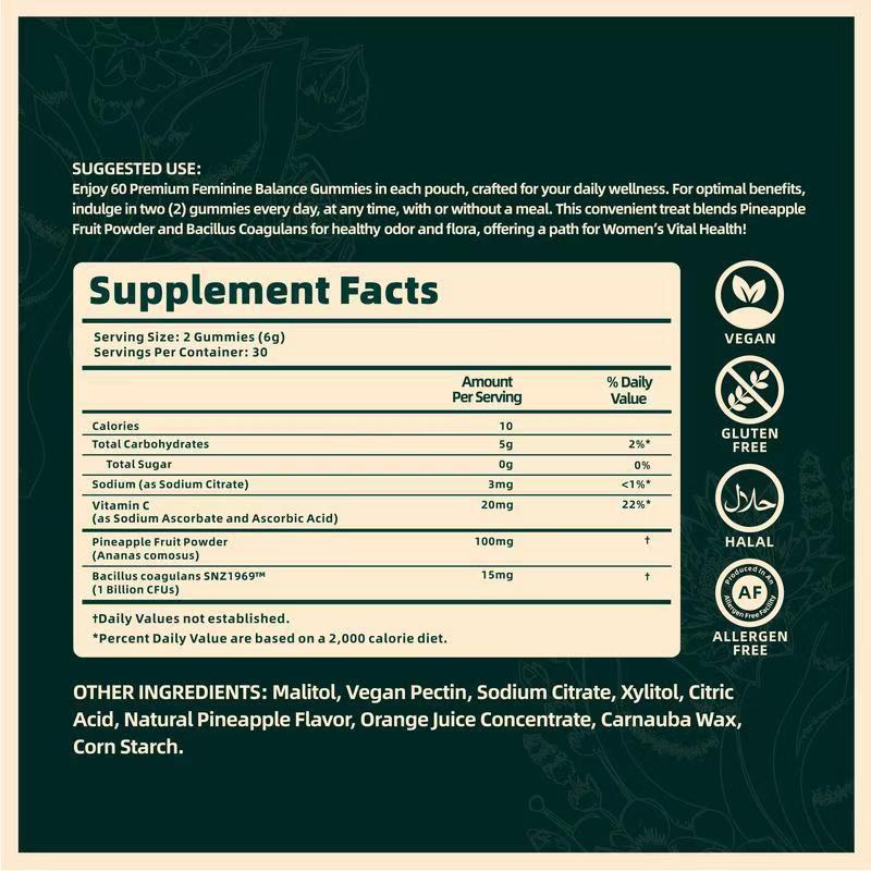 Women Balance Dietary Gummies Hawaiian Pineapple