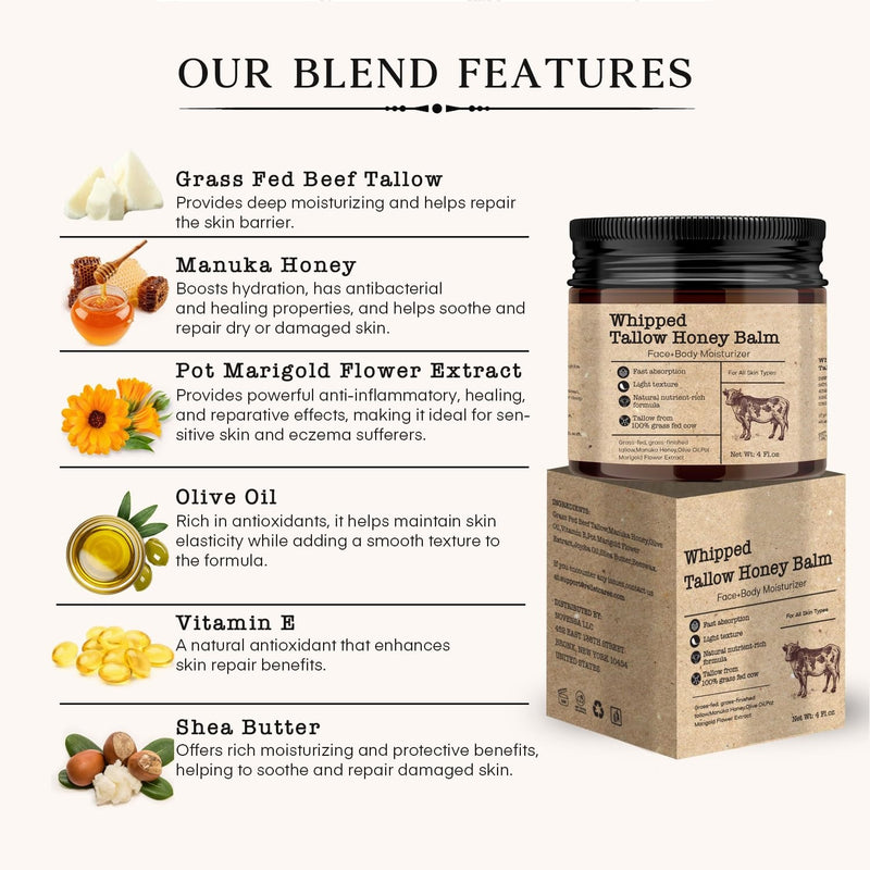 Whipped Tallow Honey Balm Skin Care